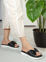 Women's Bow Detail Comfort Slide Sandals