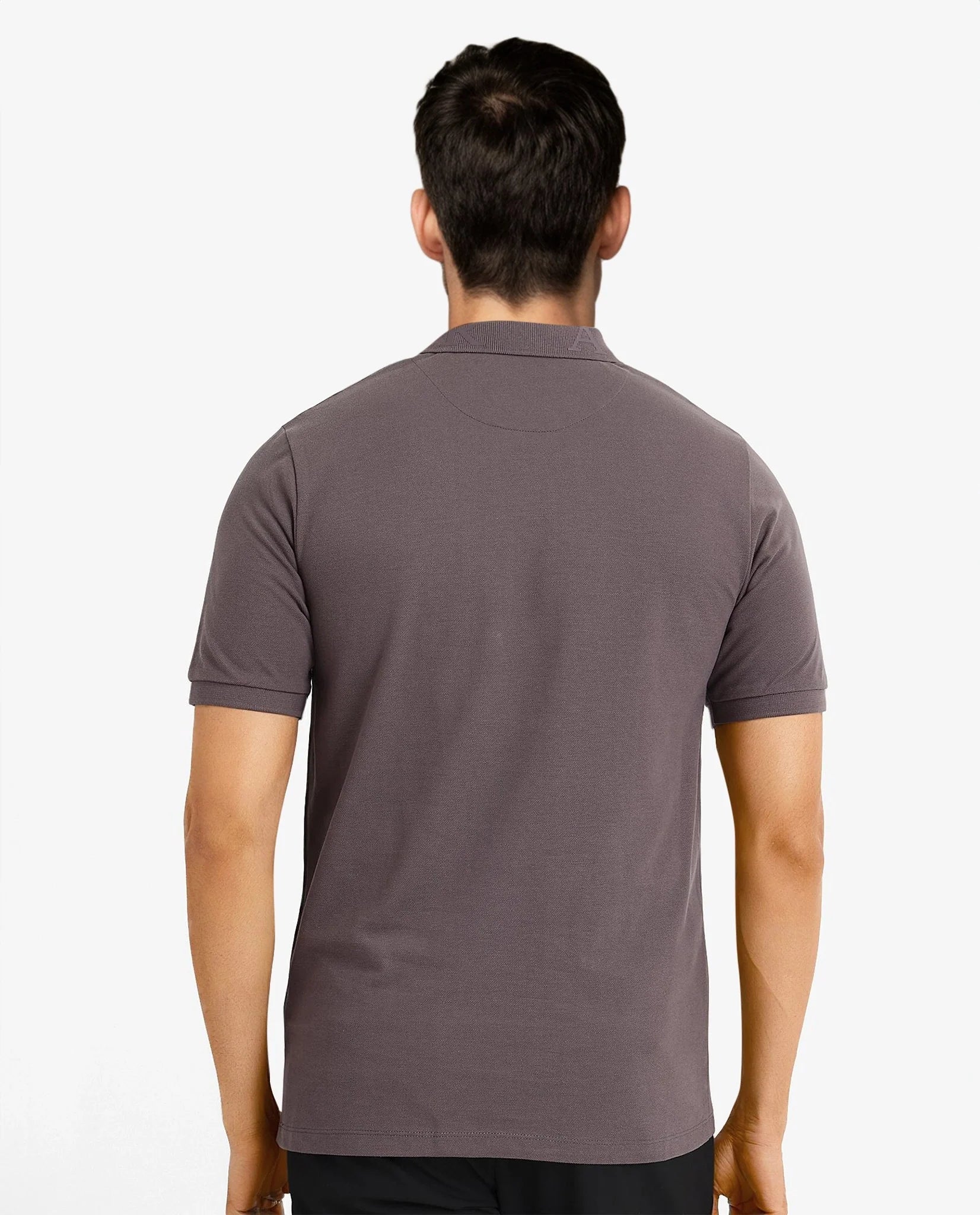 Men's Grey Casual Regular Fit Solid Half Sleeves Polo Tshirt