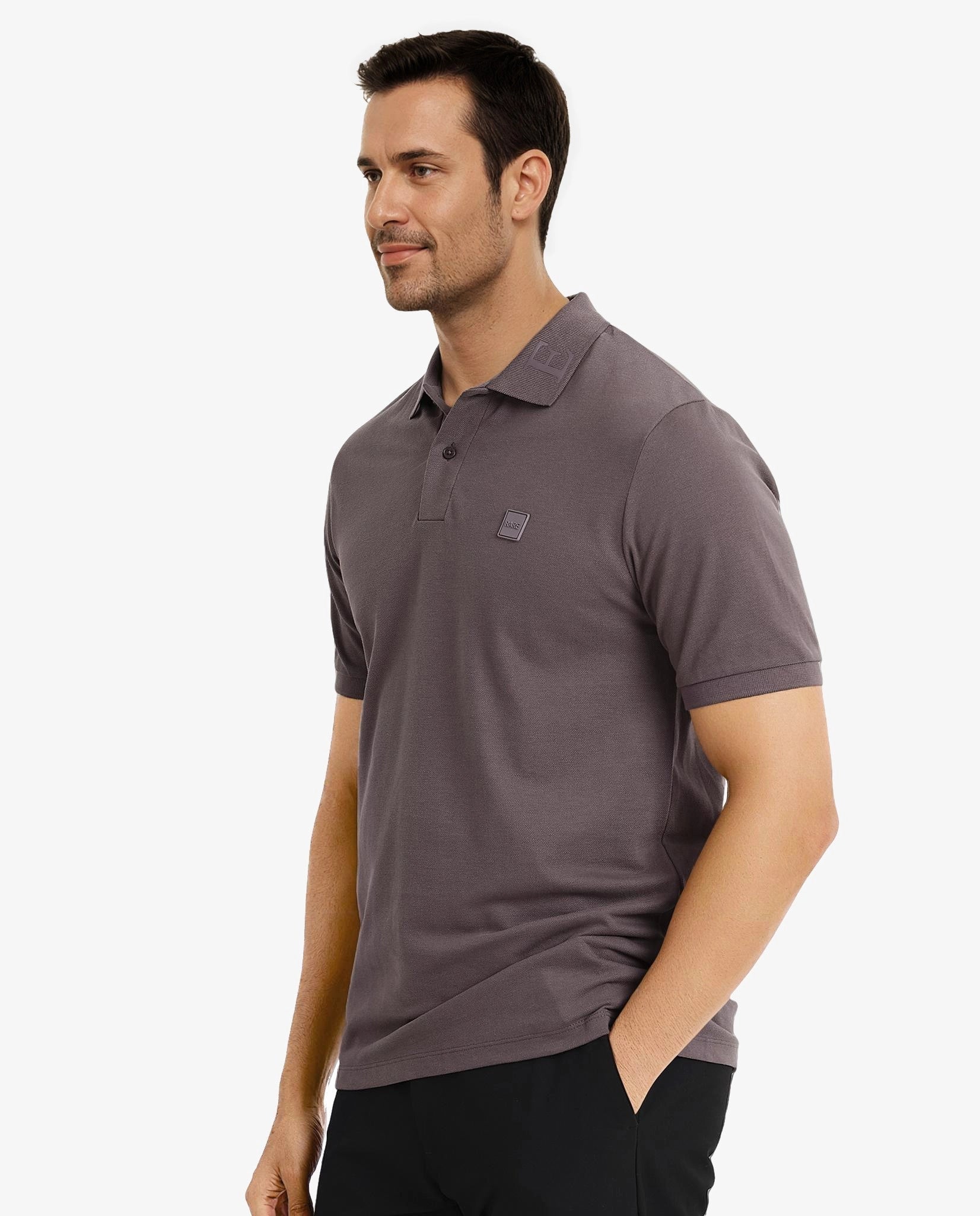 Men's Grey Casual Regular Fit Solid Half Sleeves Polo Tshirt