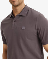 Men's Grey Casual Regular Fit Solid Half Sleeves Polo Tshirt