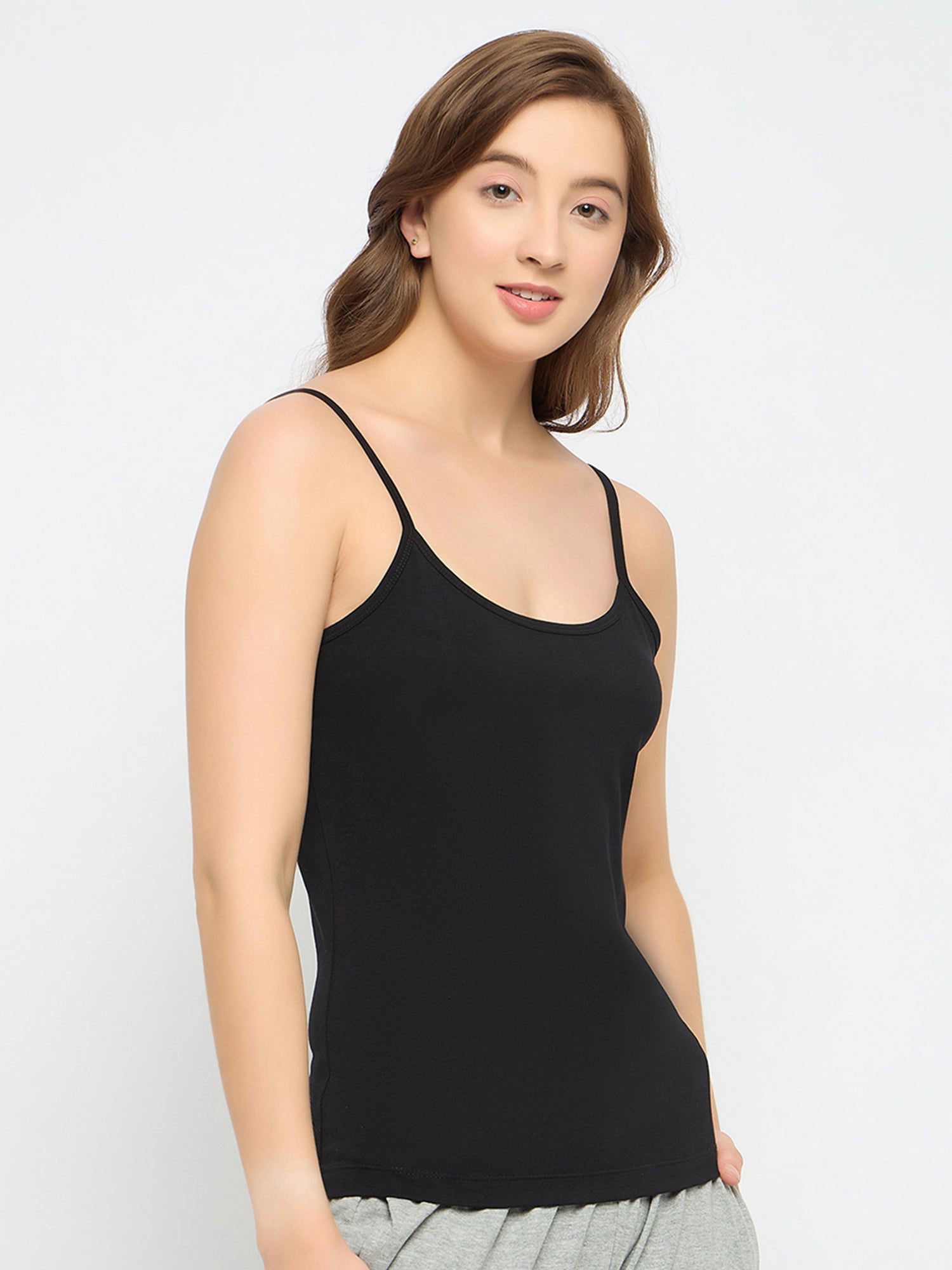 Women's Black Basic Cotton Camisole