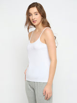 Women's White Basic Cotton Camisole