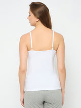 Women's White Basic Cotton Camisole