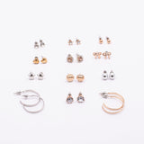 Women's Gold Casual Earrings - Set Of 12