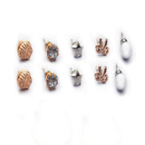 Women's Gold Casual Earrings - Set Of 12