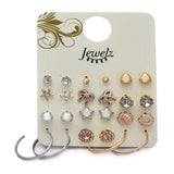 Women's Gold Casual Earrings - Set Of 12