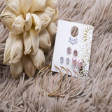 Women's Gold Casual Earrings - Set of 6