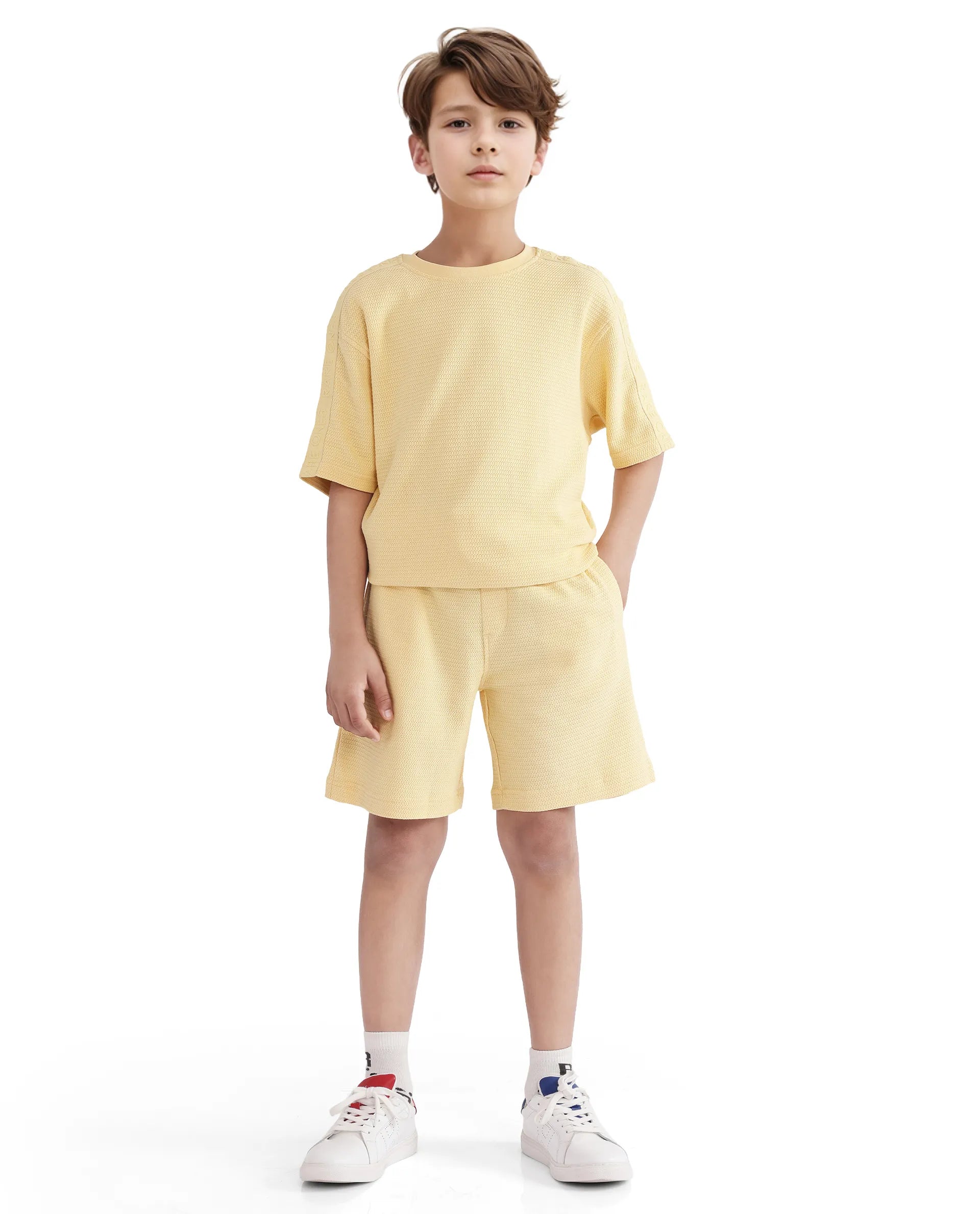 Boys Yellow Casual Regular Fit Solid Shorts
