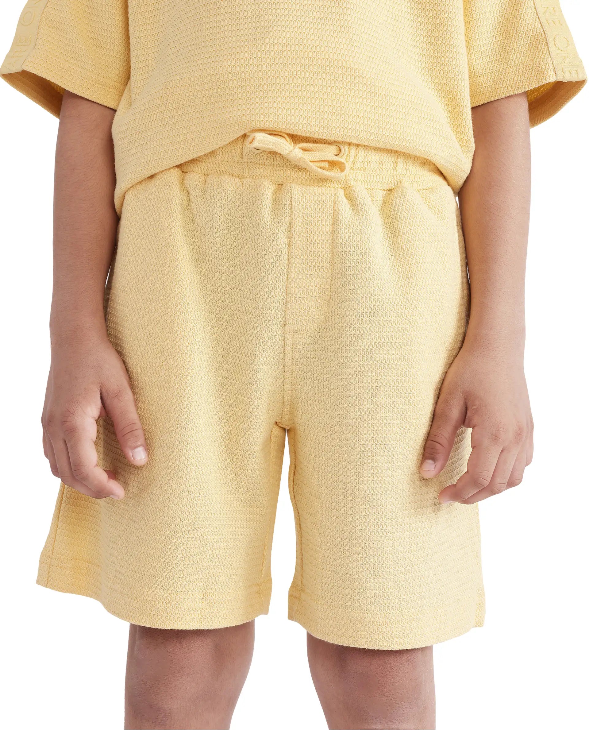 Boys Yellow Casual Regular Fit Solid Shorts