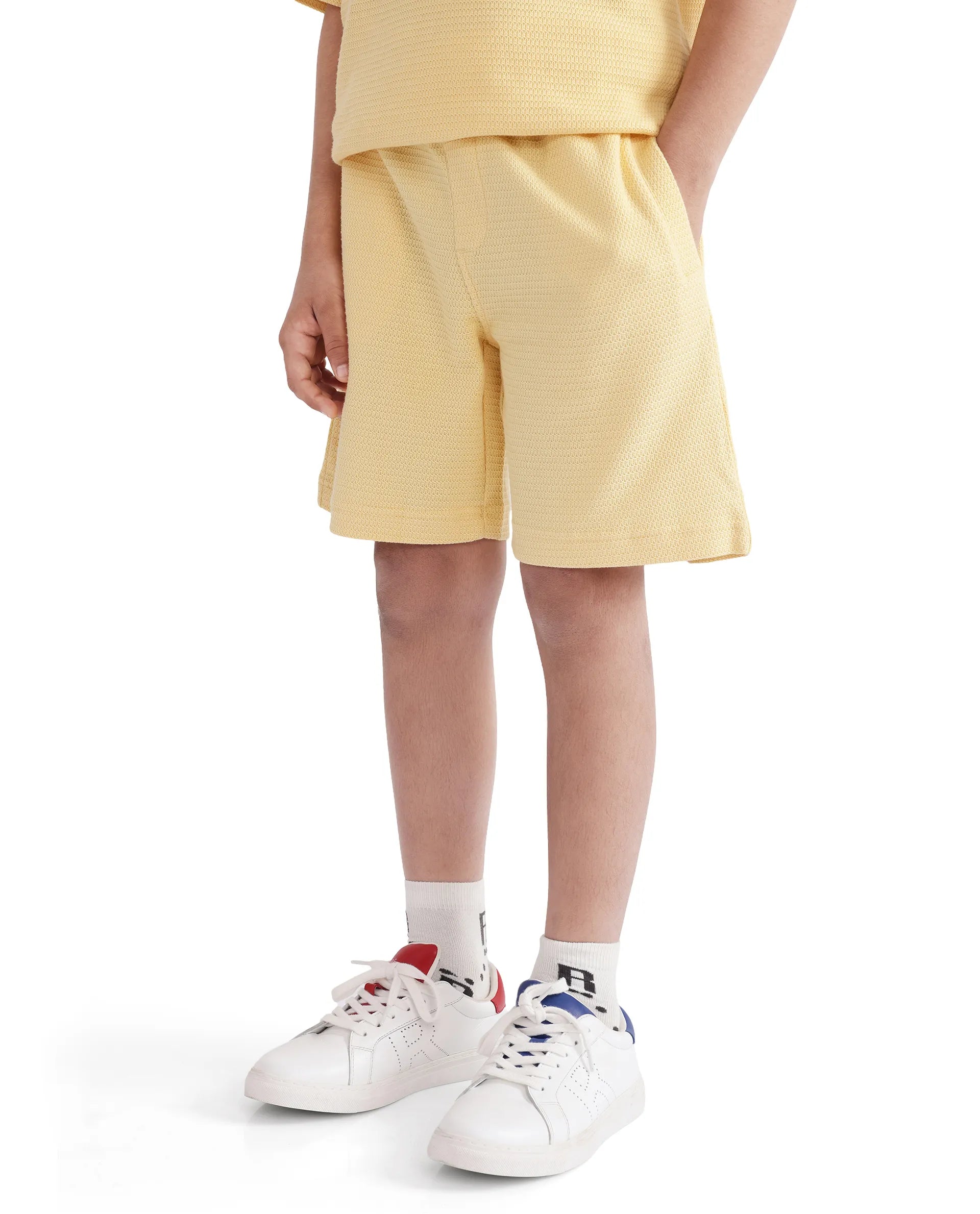 Boys Yellow Casual Regular Fit Solid Shorts