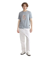 Men's Blue Casual Regular Fit Printed Half Sleeves Tshirt