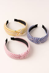 Girls Multicolor Casual Plastic Knotted Hair Band - 3 Pcs