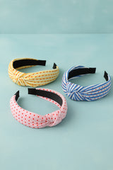 Girls Multicolor Casual Plastic Knotted Hair Band - 3 Pcs