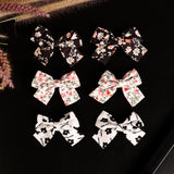 Girls Multicolor Casual Metal Printed Bow Shape Alligator Hair Clips - 6 Pcs