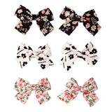 Girls Multicolor Casual Metal Printed Bow Shape Alligator Hair Clips - 6 Pcs
