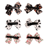 Girls Multicolor Casual Metal Printed Bow Shape Alligator Hair Clips - 6 Pcs