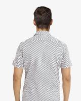 Men's White Casual Regular Fit Printed Half Sleeves Shirt
