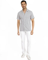 Men's White Casual Regular Fit Printed Half Sleeves Shirt