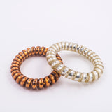 Girls Multicolor Casual Elastic Telephone Wire Elastic Rubber Band - 2 Pcs
