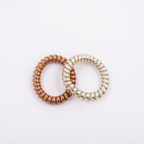Girls Multicolor Casual Elastic Telephone Wire Elastic Rubber Band - 2 Pcs