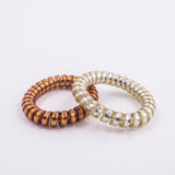 Girls Multicolor Casual Elastic Telephone Wire Elastic Rubber Band - 2 Pcs