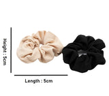 Women's Multicolor Casual Elastic Elastic Scrunchies Rubber Band - 2 Pcs