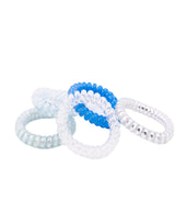 Women's Multicolor Casual Elastic Shinning Spiral Hair Ties Rubber Band - 5 Pcs