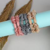 Women's Multicolor Casual Elastic Ponytail Holder Rubber Band - 6 Pcs