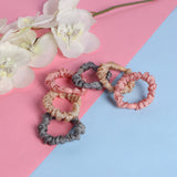 Women's Multicolor Casual Elastic Ponytail Holder Rubber Band - 6 Pcs