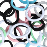 Women's Multicolor Casual Elastic Polytail Holder Strechable Rubber Band - 28 Pcs