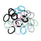 Women's Multicolor Casual Elastic Polytail Holder Strechable Rubber Band - 28 Pcs