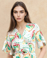 Women's Multicolor Casual Half Sleeves Dress