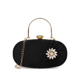 Women's Black Party Solid Clutch