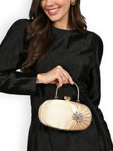 Women's Gold Party Solid Clutch