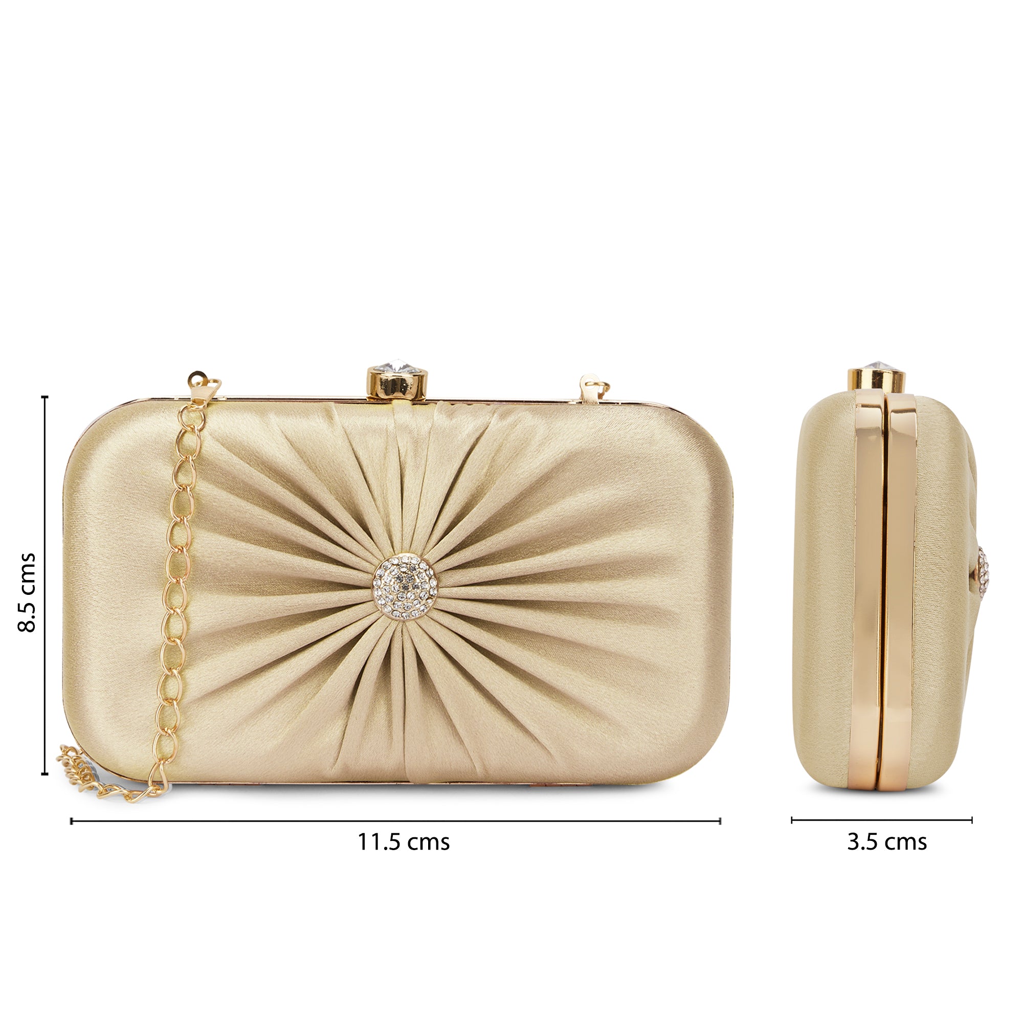 Women's Gold Party Solid Clutch