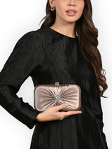 Women's Rose Gold Party Solid Clutch