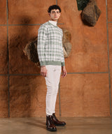 Men's Sage Green Tartan Plaid Pullover Sweater