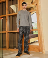 Men's Sage Green Self-Raglan Knit Pullover Sweater