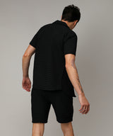 Men's Onyx Black Textured Graph Check Co-Ord Set