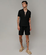 Men's Onyx Black Textured Graph Check Co-Ord Set