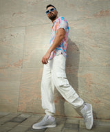 Men's Egg White Cuffed Hem Cargo