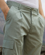 Men's Sage Green Slim-Fit Utility Cargo Trousers