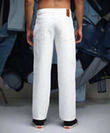 Men's Chalk White Relaxed Low-Waist Jeans
