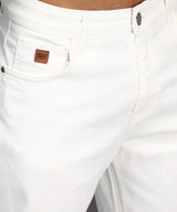 Men's Chalk White Relaxed Low-Waist Jeans