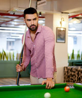 Men's Nude Pink Self-Design Intertwine Shirt