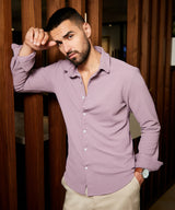 Men's Purple Stripe-Creased Shirt