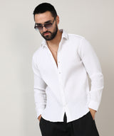 Men's Chalk White Twisted Crease Shirt