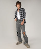 Men's Midnight Black & Chalk White Brushed Buffalo Check Shirt