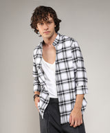 Men's Chalk White & Midnight Black Brushed Buffalo Check Shirt