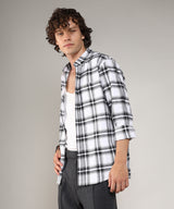 Men's Chalk White & Midnight Black Brushed Buffalo Check Shirt